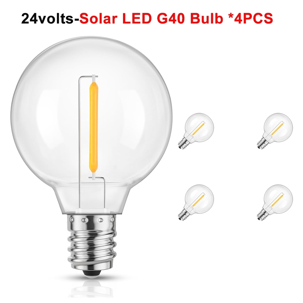 Qimedo หลอดไฟทดแทนG40 โซลาร์เซลล์ LED กันน้ำIP65 ขั้วE12 ปรับความสว่าง ขาวอุ่น2700K ไฟปิงปอง ไฟแต่งสวน หลอดสำรอง