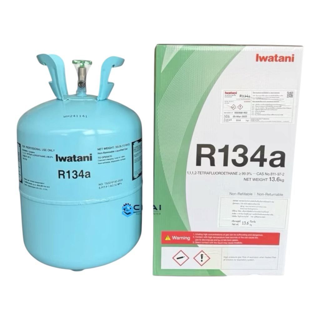 Iwatani R-134 13.6kg. น้ำยาแอร์ แท้ ญี่ปุ่น อิวาตานิ R134a ขนาดบรรจุ 13.6 กิโลกรัม