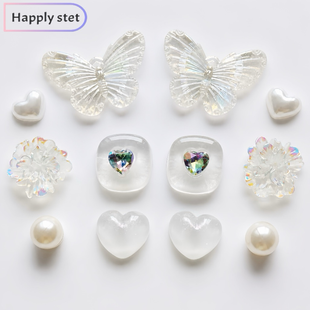 Happystep 12ชิ้น/J6ผีเสื้อวับวาว *เฉพาะตัวติด(พร้อมส่ง ) จิ๊บบิท ตัวติดรองเท้า ชุดตกแต่งรองเท้า