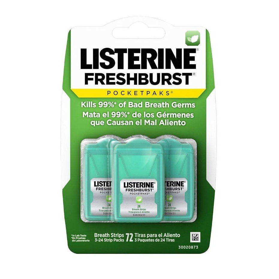 Listerine Pocketpaks Breath Strips Kills Bad Breath Germs  / Freshburst แผ่นแปะลิ้น ดับกลิ่นปาก