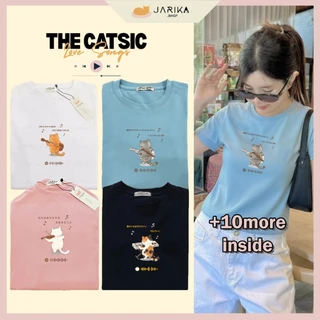 Jarika.shop - เสื้อยืดลาย Catsic love song Happy day แมวมีความสุข( จ273 ) ( งานป้าย.. Jarika )