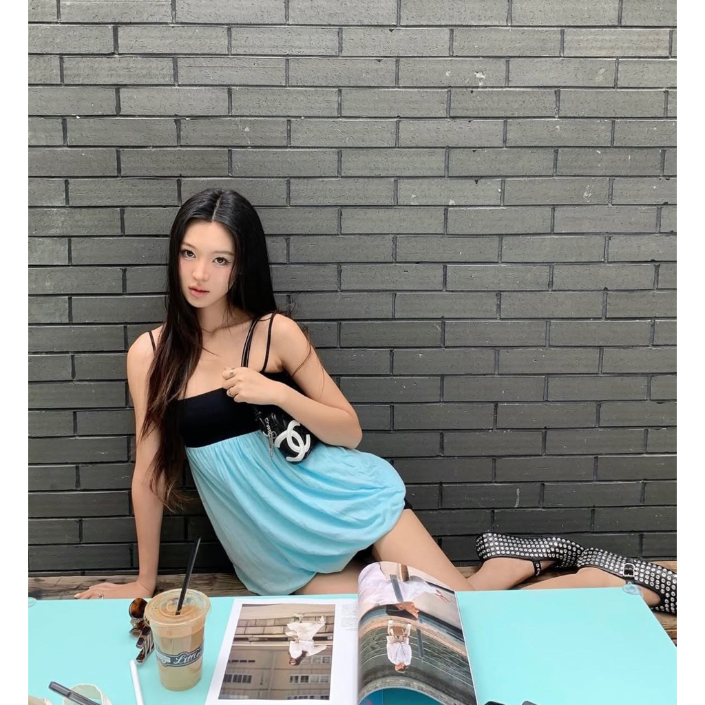 พร้อมส่ง‼️moody top baby blue