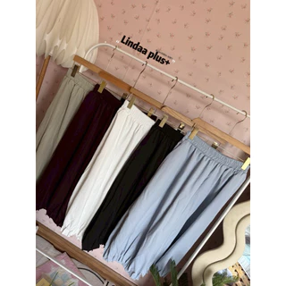 (🎀shopee video & liveมีส่วนลด+ส่งฟรี🎀) กางเกงสาวอวบอ้วนขาแปดส่วนทรงจินนี่ ผ้าเนื้อบางนิ่มใส่สบาย สะโพกใหญ่สะใจ(32-44)