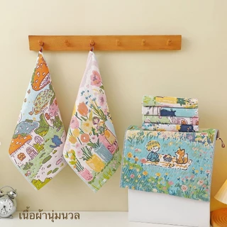 ผ้าฝ้าย ผ้าเช็ดมือ เช็ดจาน โต๊ะ เช็ดอเนกประสงค์ ทำความสะอาด conton 100 % ขนาด 34*40 ซม.(ราคาต่อผืน) N