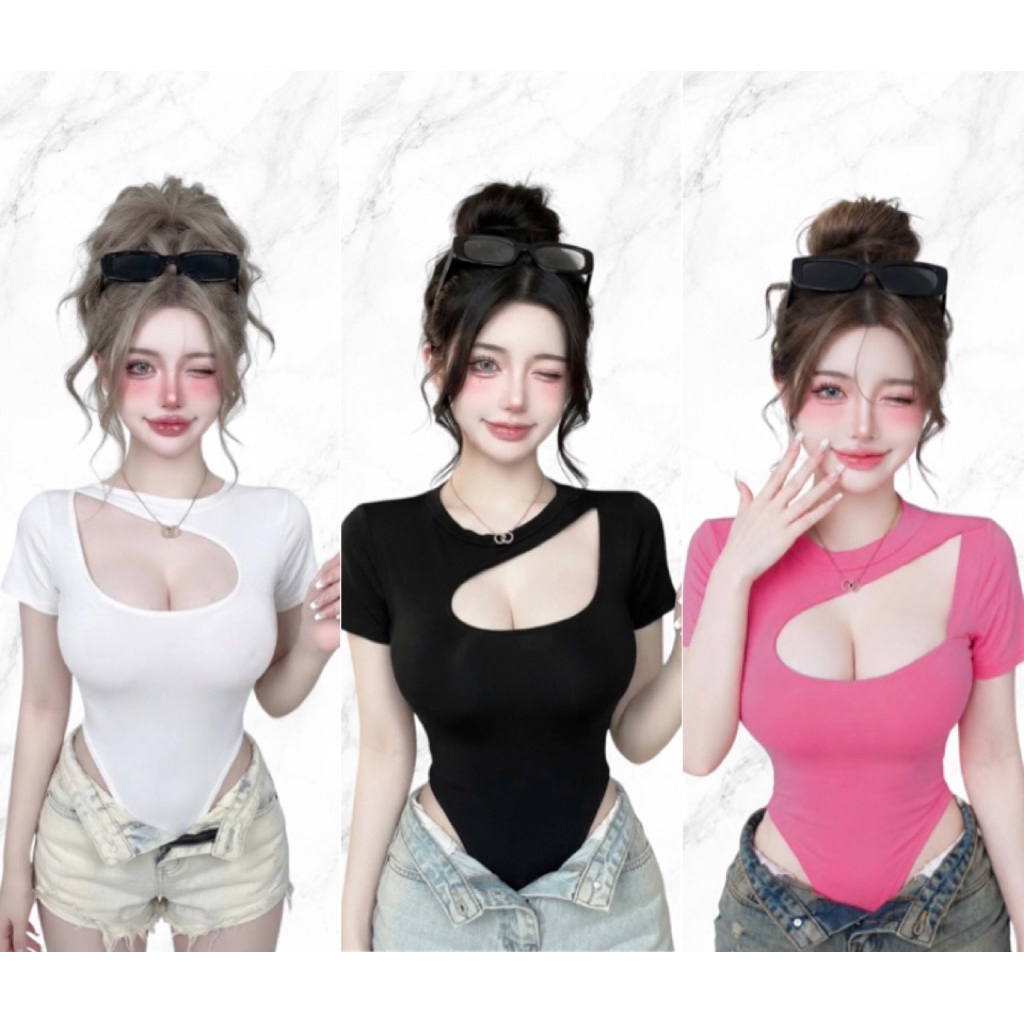 ShopBypuy บอดี้สูทเว้าอกแขนสั้น