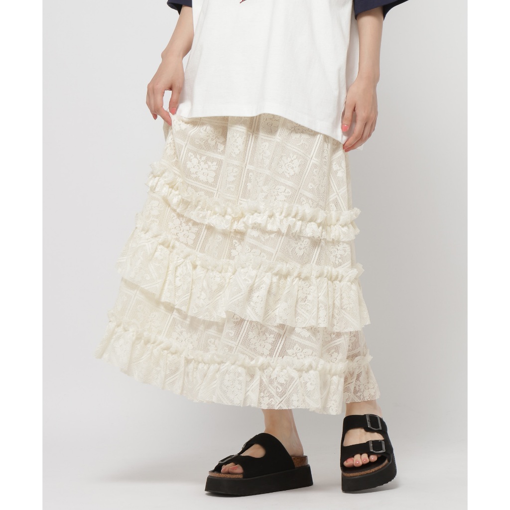 niko and ... กระโปรงผ้าลูกไม้ถักเนื้อละเอียด Craft Lace Frill Skirt