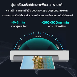 เครื่องลามิเนต A4 รุ่น SL266 ตัว ABS ปุ่มป้องกันกระดาษติด เครื่องเคลือบเอกสารสำนักงานบ้าน