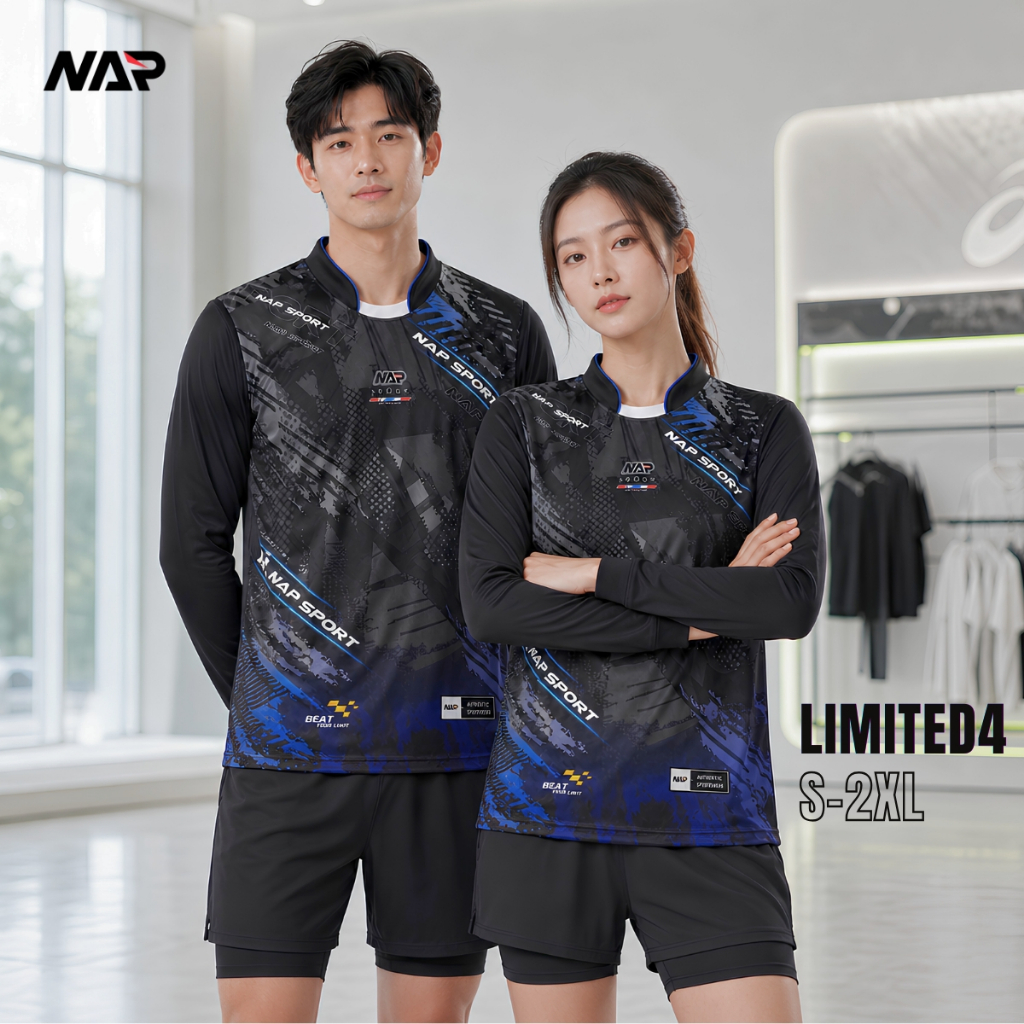 NAPSPORT เสื้อกีฬาแขนยาว รุ่น ลิมิเต็ด4 ผ้าไมโคร ไซส์ S-2XL ระบายอากาศดี ยืดหยุ่นสูง