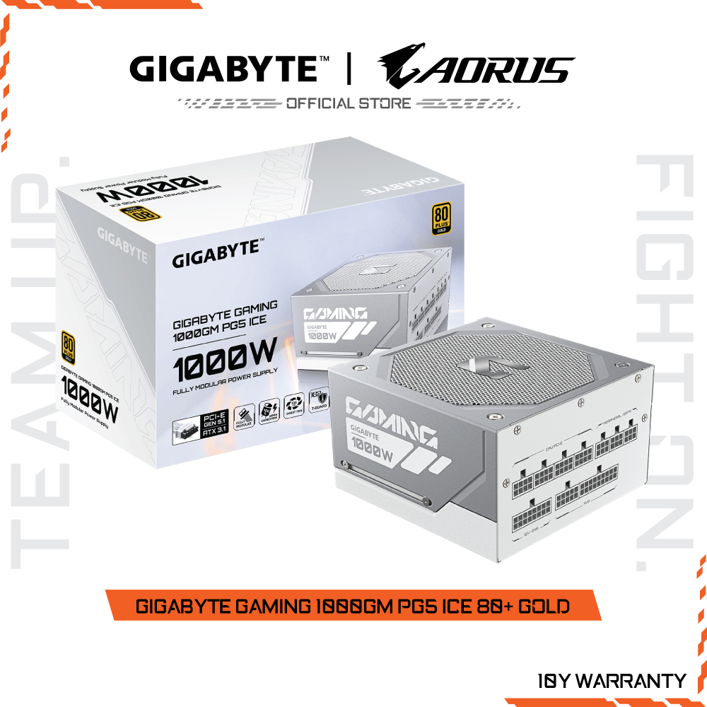 GIGABYTE GAMING 1000GM PG5 ICE 80+ GOLD FULL MODULAR อุปกรณ์จ่ายไฟ (GP-GME1000GM PG5 ICE)