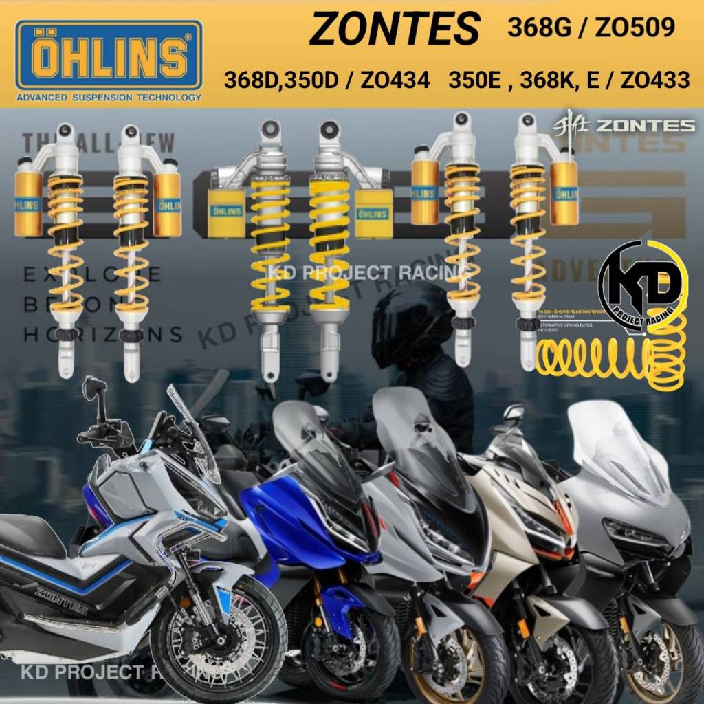 ส่งฟรี🚩โช๊คหลัง Ohlins ZONTES 350D,350E,368E,368D,368K,368G รถปี 2024-26