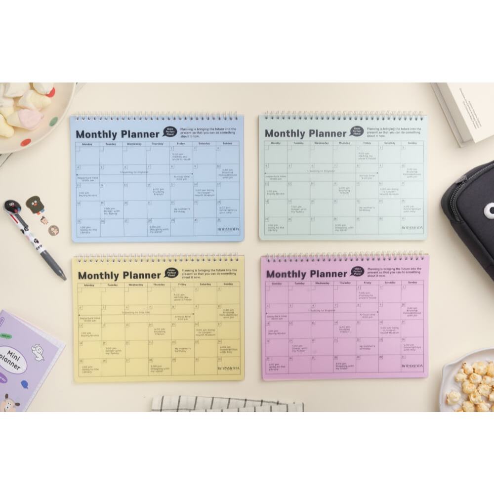 Ropamoda สมุดบันทึกแพลนเนอร์รายเดือน PP Monthly Planner ดีไซน์มินิมอล จดง่ายสบายตา (44460)