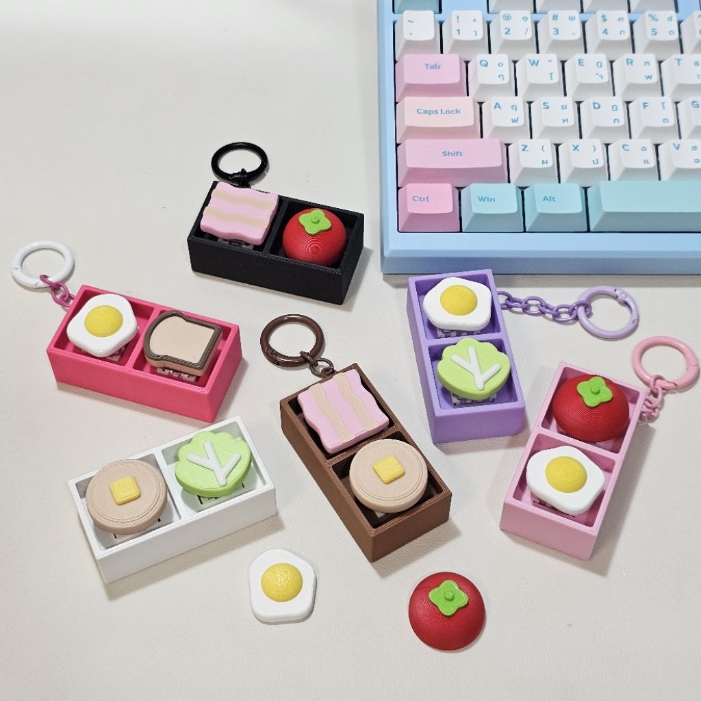 Breakfast Box Clicker Keychain พวงกุญแจเซตกล่องอาหารเช้า D.I.Y. เองได้
