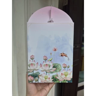 [เซตพร้อมส่ง]ปิ่นโตลายบัว กล่องลายบัว+ชามลายบัว 2,3,4,5 ชั้น