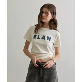 STUDIO UNKNOWN - (UNISEX) ÉLAN Regular Typo Regular T-shirt เสื้อยืดคอกลมสกรีนลาย Typography