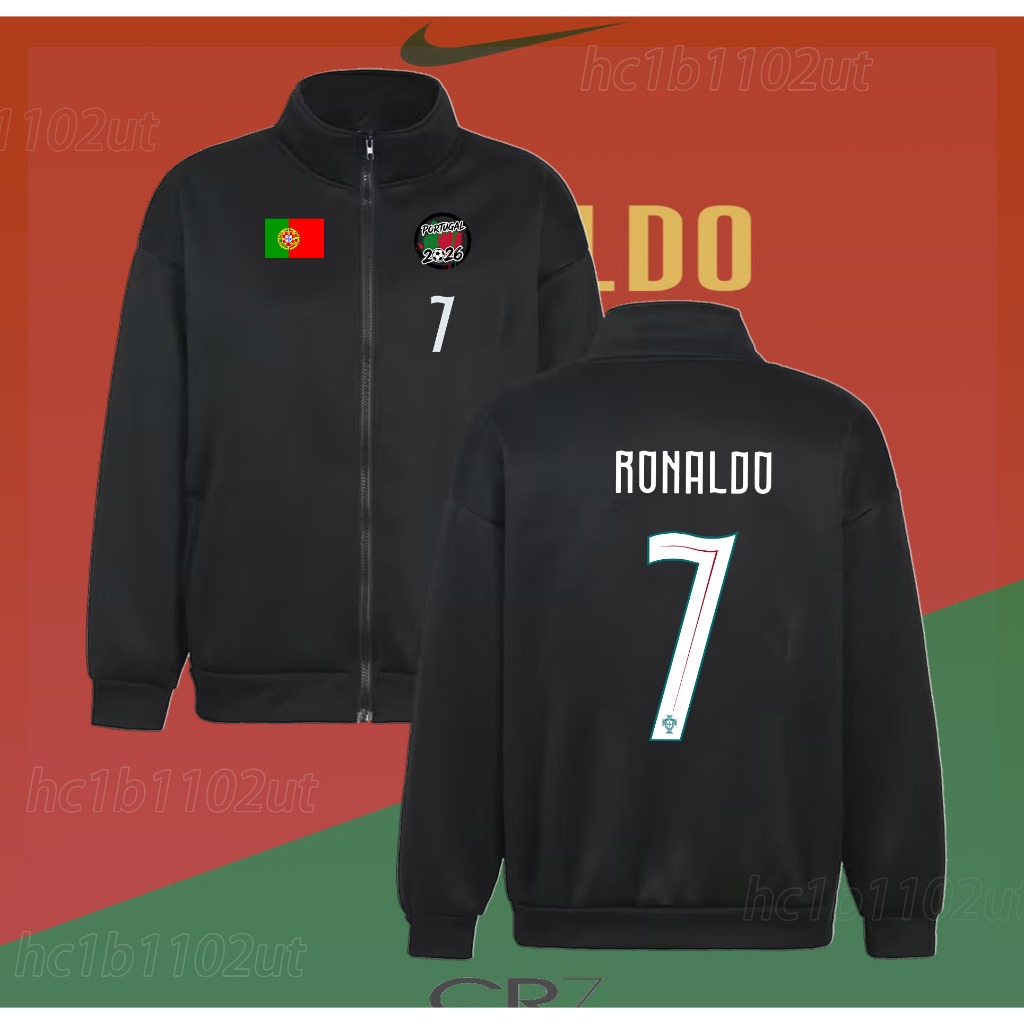⚽ฮู้ดการ์ดิแกน Ronaldo เบอร์7 โปรตุเกส👨👦มีไซส์เด็ก+ผู้ชาย ใส่ห้องแอร์สบาย Cristiano Portugal Football Cardigan
