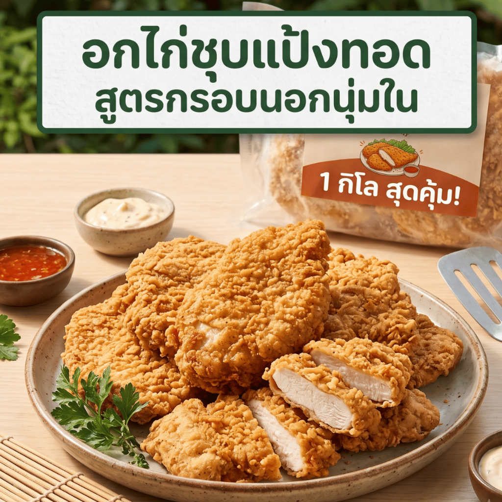 อกไก่ชุบแป้งทอด 1 กิโล อกไก่ทอด พร้อมทาน ของทอดทานเล่น สุดคุ้ม ทอดง่าย กรอบอร่อย