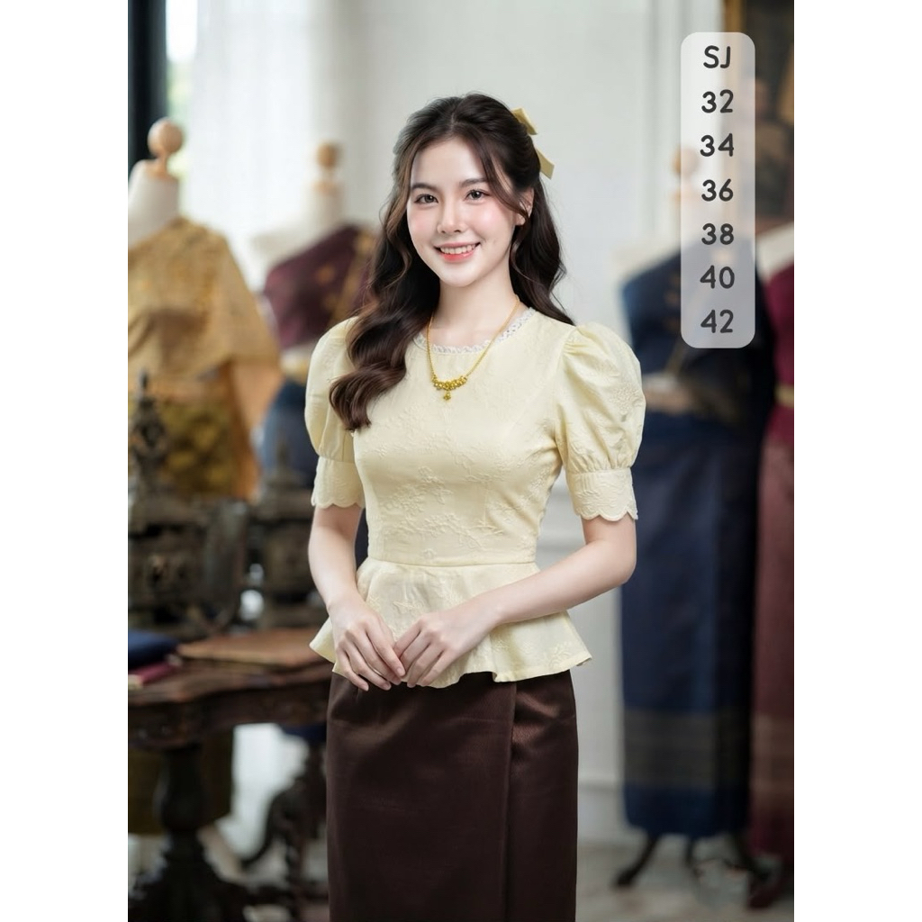 ผ้าฝ้าย เสื้อใส่ไปทำบุญ พร้อมส่ง