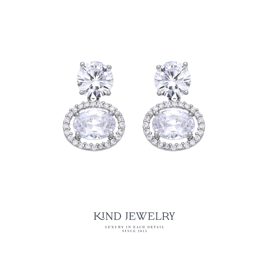 Kind Jewelry ต่างหู เจ้าสาว ต่างหูออกงาน Cara Oval
