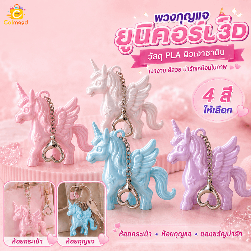 พวงกุญแจ พวงกุญแจยูนิคอร์นน้อย 3d printing รูปลักษณ์ที่โดดเด่น