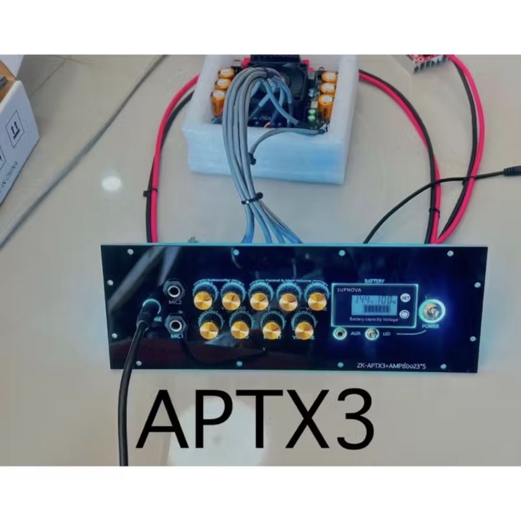 ชุดแผ่นเพลท APTX3 ย้าย รวมอุปกรณ์หน้าเพลทและแอมป์รวมต่อสายด้านหลังสามารถ เอาไปแบตเตอรี่และลำโพงใช้งา