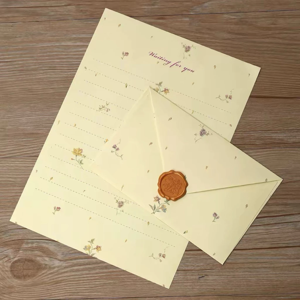 (En7) ซองจดหมาย ซองการ์ด ซองงานแต่ง สีครีม ลายดอกไม้ : ซองจดหมายลายสวยราคาถูก envelope
