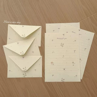 (En7) ซองจดหมาย ซองการ์ด ซองงานแต่ง สีครีม ลายดอกไม้ : ซองจดหมายลายสวยราคาถูก envelope