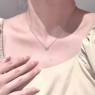 🪸🪸 สร้อยคอ necklace สไตล์เกาหลี ins ผู้หญิง จี้ เปลือกหอย ไข่มุก อัญมณี ใหม่ วินเทจ สีฟ้า ส่งเร็ว