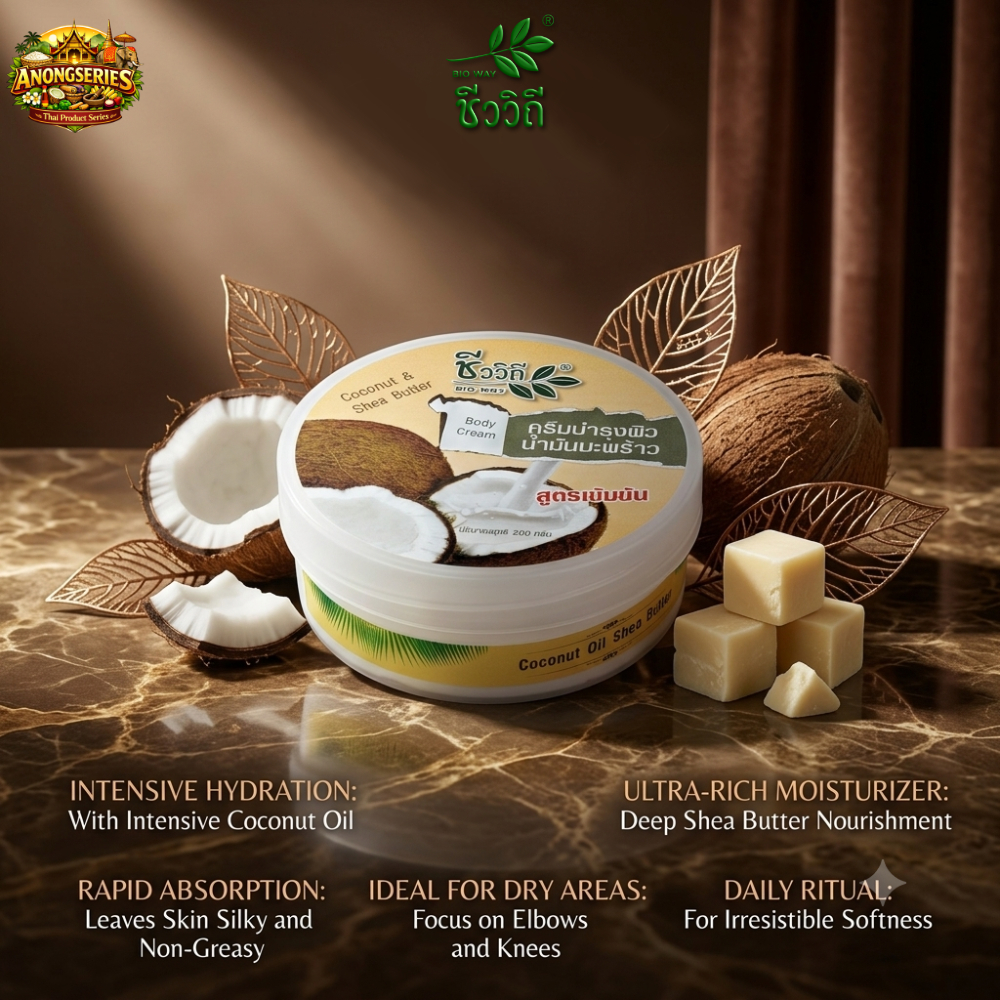 ชีววิถี Coconut Shea Butter ครีมบำรุงผิวน้ำมันมะพร้าว  สูตรเข้มข้น กระปุก ขนาด 200 กรัม