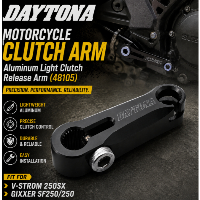 Daytona Bike Clutch Arm for V-Strom 250SX, Gixxer SF250/250, Aluminum Light Clutch Release Arm 48105
