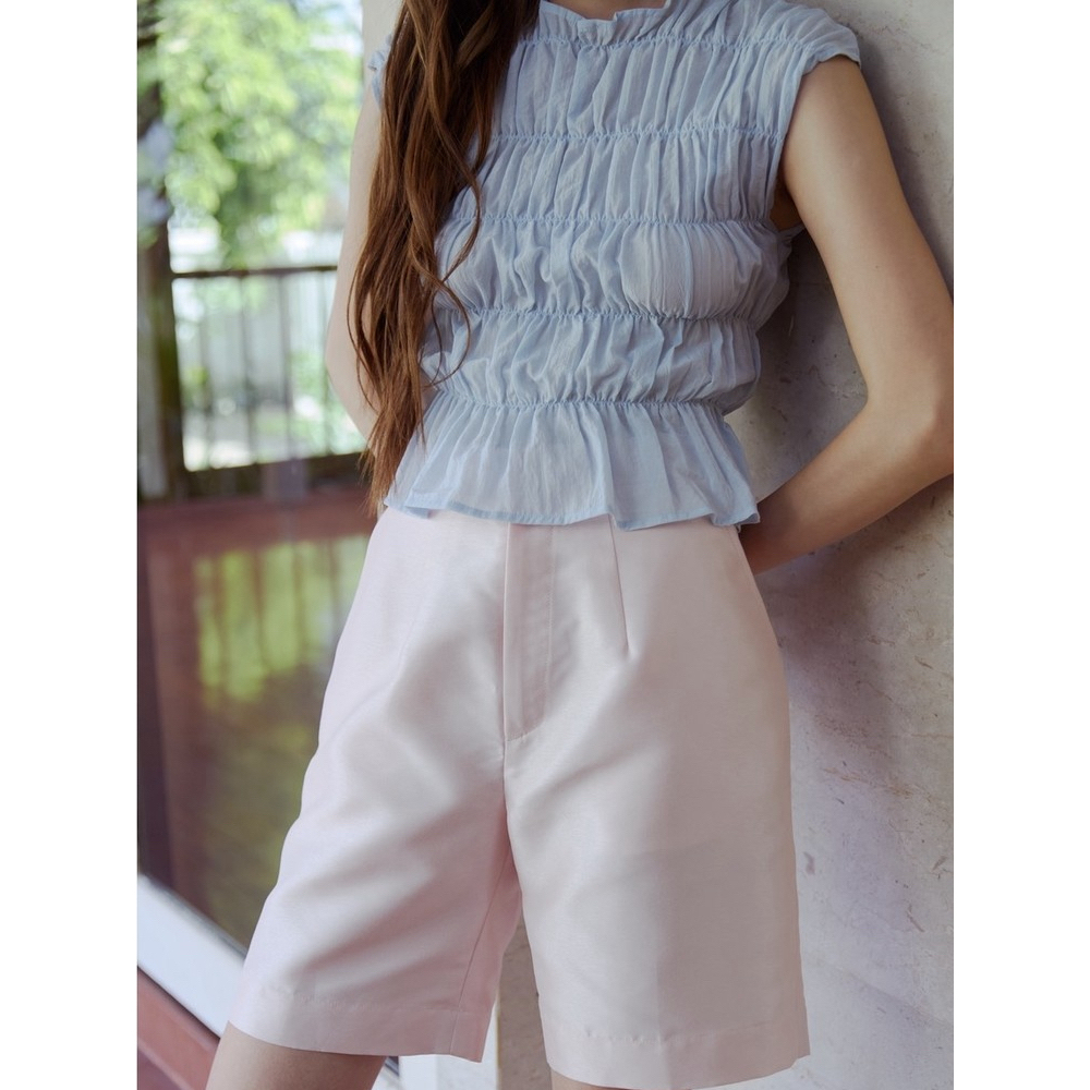 Pudee Saimai Silk Bermuda Shorts กางเกงขาสั้นผ้าไหม