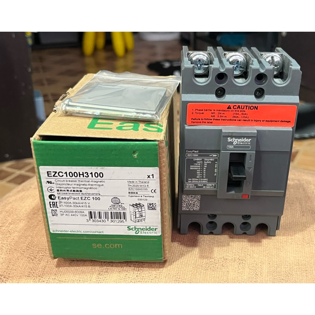 เบรกเกอร์  Schneider Electrice EZC100H3100(มือ2)