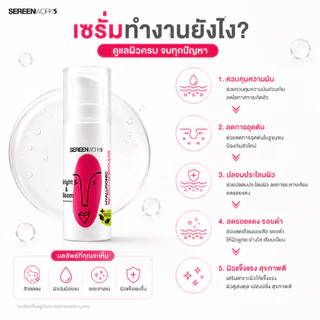SEREENWORKS เซรั่มลดรอยสิว รอยดำรอยแดงจางลง ลดสิว Bright & Bloom Advanced Serum 15ml.