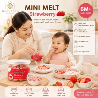🔥Pro*ดี🔥🍓 Mini Melt ขนมเด็กละลายในปาก 6M+ ผลไม้แท้ Finger Food BLW โปรตีนจากไข่ ไม่เติมน้ำตาล เกลือ No MSG Baan Raya