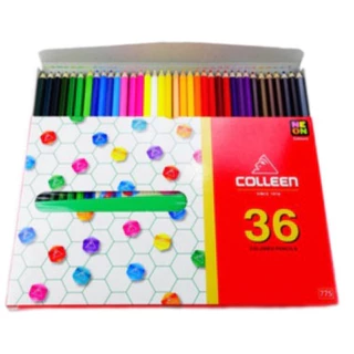 สีไม้คลอรีน (คลอลีน) แท่งยาว 36 สี หัวเดียว (กล่อง)
