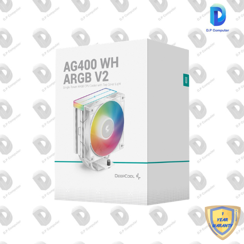 CPU COOLER DEEPCOOL AG400 ARGB V2 WHITE (R-AG400-WHAMMN-GJD)