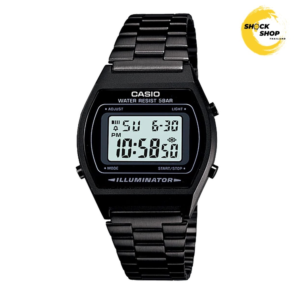 CASIO นาฬิกาข้อมือ ดิจิตอล รุ่น B640WB-1A วัสดุสเตนเลสสตีลรมดำ คาสิโอ