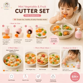 🌸🥟 แม่พิมพ์กดอาหารเด็ก สีชมพู มีที่กด🌷ตัวช่วย ลูกเบื่ออาหาร🌸 Mini Food Cutter ตัดเกี๊ยว ขนมปัง ขอบซีล DIY BLW Baan Raya