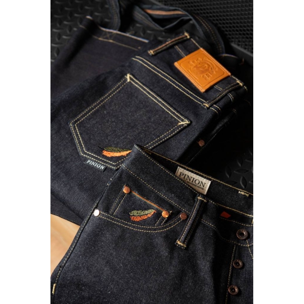 PinionDenim 18oz X Lannadenimรุ่นเฮดิสซีรี่2มีทรงกระบอกเล็กและกระบอกตรง