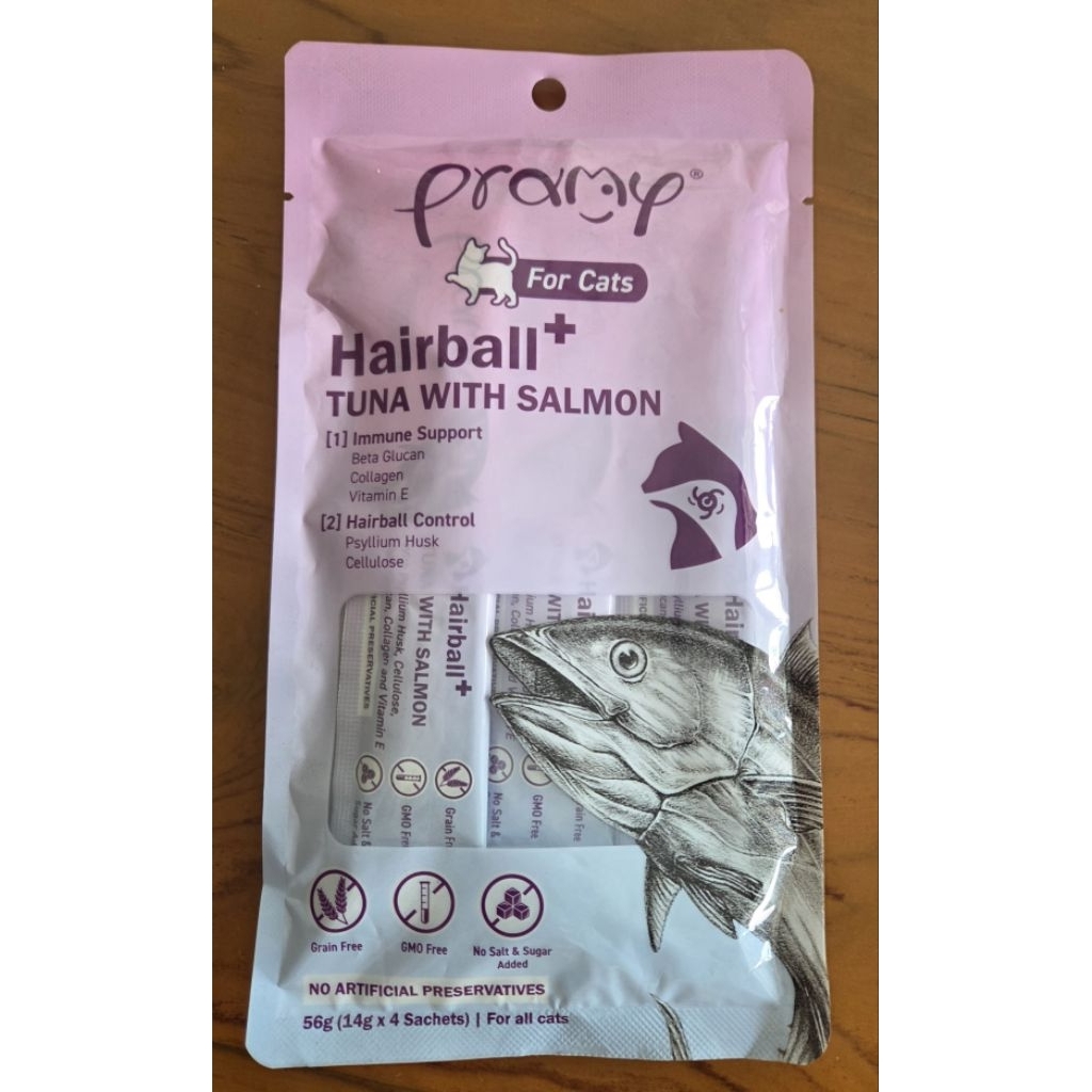 ขนมแมวเลีย Pramy Hairball Tuna with Salmon