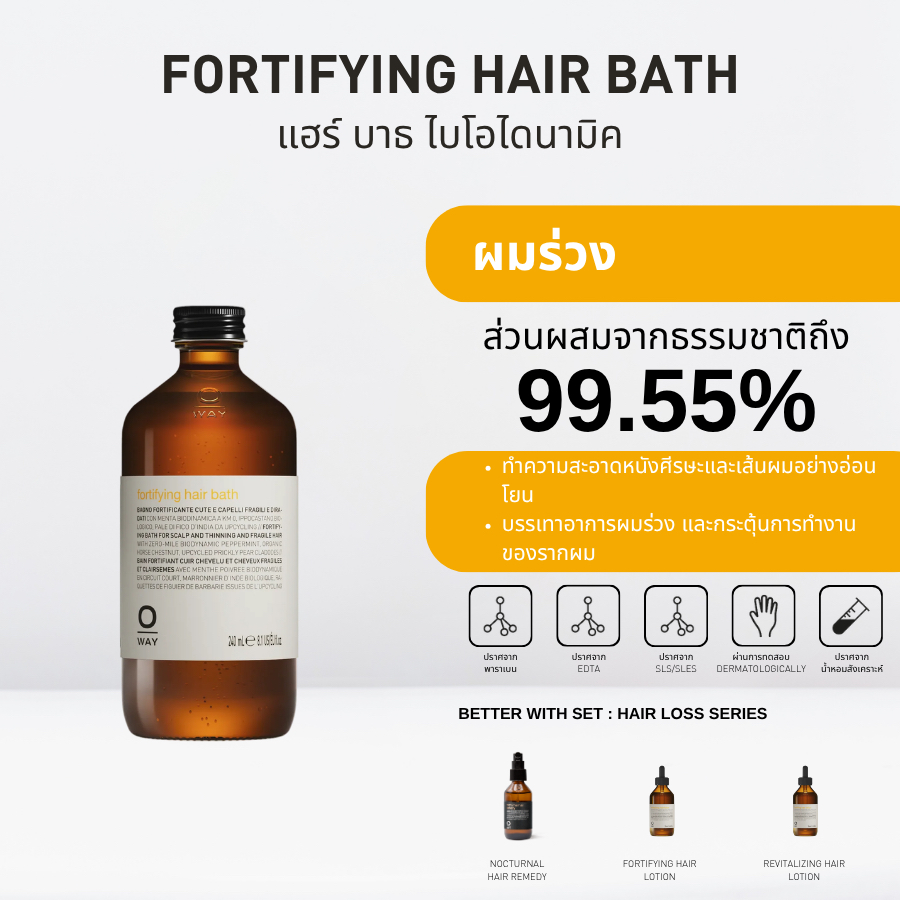 OWAY Fortifying Hair Bath แชมพูไบโอไดนามิคสำหรับผู้ที่ผมร่วง