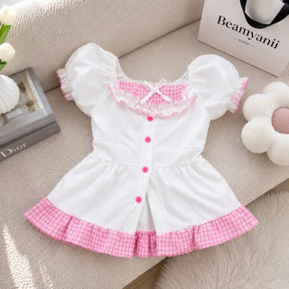 เสื้ออก 32-44 แขนตุ๊กตาแต่งอกและชายสก็อต ( Melody )