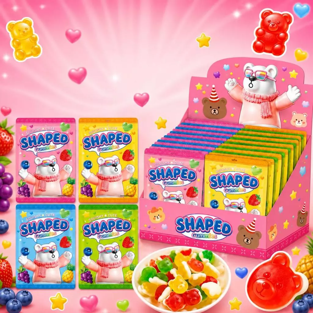 เยลลี่ กัมมี่ หน้า หมี รสผลไม้ 1 กล่อง 30 ชิ้น เยลลี่ กัมมี่