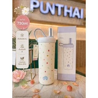 เก็บอุณหภูมิรุ่น Floral Tumbler PunThai Coffee ทำจากสแตนเลส 304 เคลือบเซรามิกด้านใน
