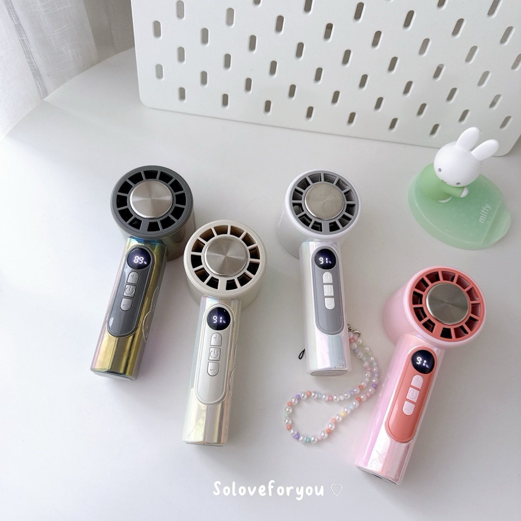 พร้อมส่ง Soloveforyoufan พัดลมพกพารุ่นใหม่ ลมแรง เย็นทันใจ พร้อมระบบทำความเย็น ดีไซน์สวย พกพาสะดวก
