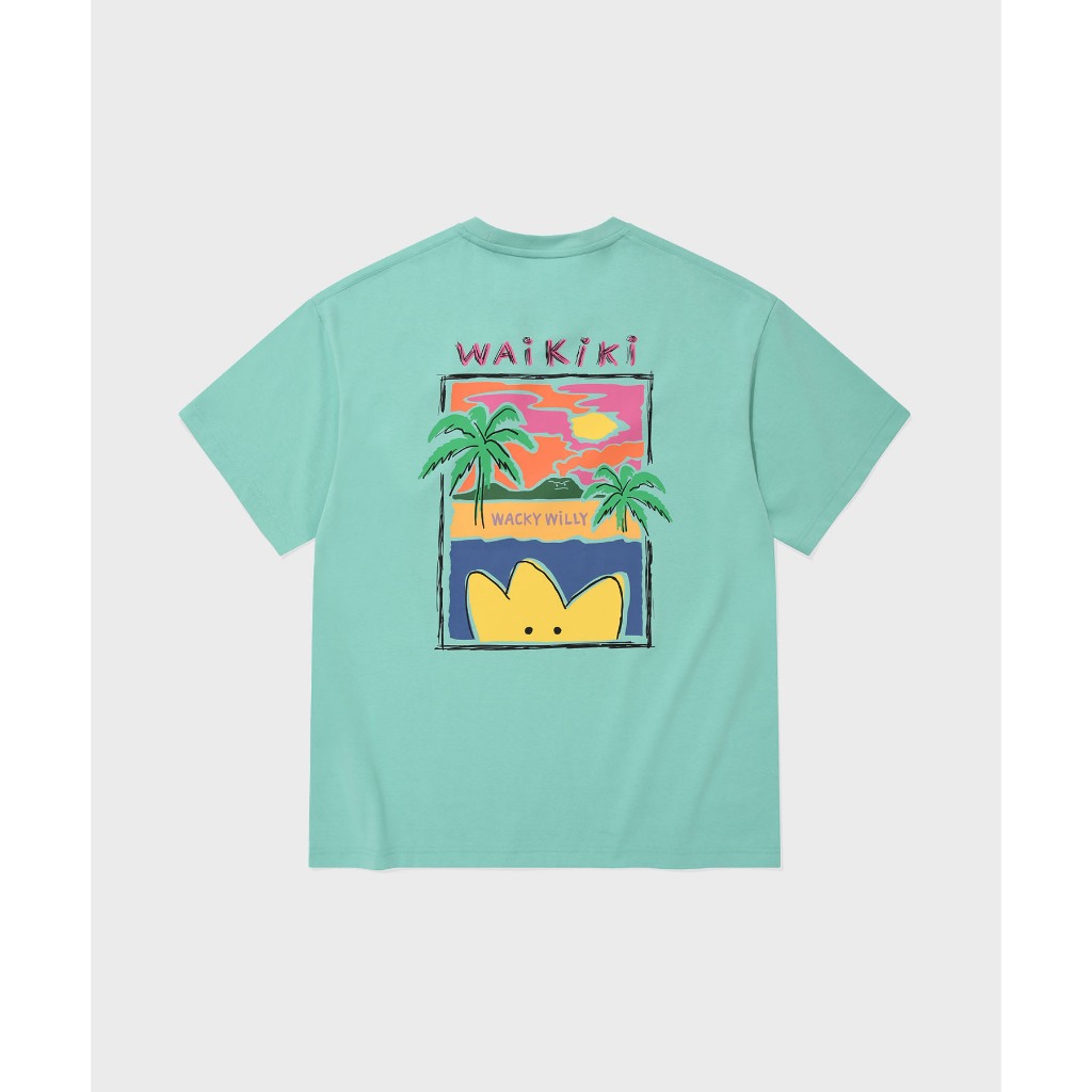 WACKY WILLY เสื้อยืดรุ่น Beach Graphic Short Sleeve T-Shirt Green (80241SBGSSU_S6GNXX) — صورة 3