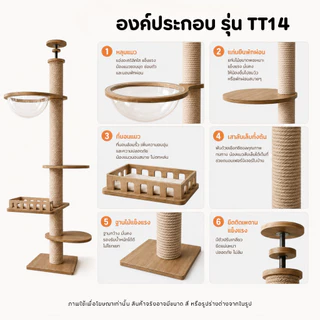 🐱[PetParadise.th]🐶คอนโดแมวติดเพดาน แท่นเสาปีนป่าย เหมาะกับเพดานสูง 260-320cm เพิ่มความสูงได้