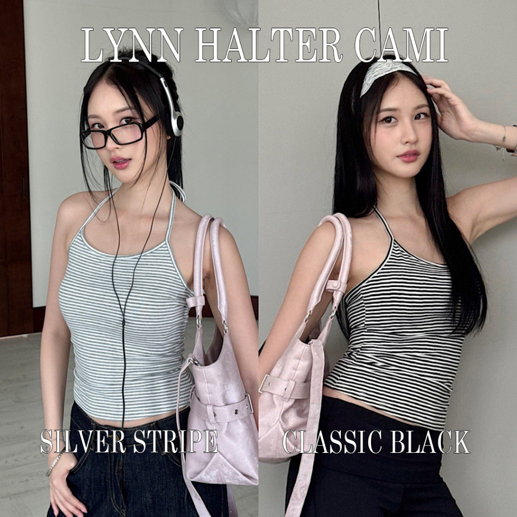 Choosedress A2049 Lynn Halter Cami เสื้อสายผูกคอลายทาง