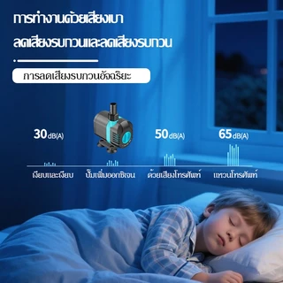 ปั๊มน้ำตู้ปลา ปั้มน้ำบ่อปลา 10W/15W/32W/80W/95W ไม่มีเสียงรบกวน<30dB ทำน้ำพุน้ำตกน้ำหมุนเวียน