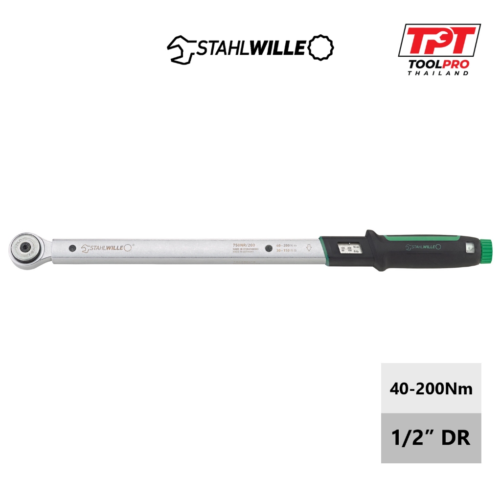 Stahlwille ประแจปอนด์ 1/2" 40-200Nm, 750NR/200 Torque Wrench (50021004)