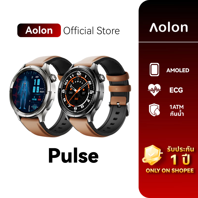 Aolon Pulse Smartwatch ECG AMOLED วัดความดันโลหิต กันน้ำ ติดตามสุขภาพ Bluetooth Calling โหมดกีฬา 100ชนิด HRV smart watch